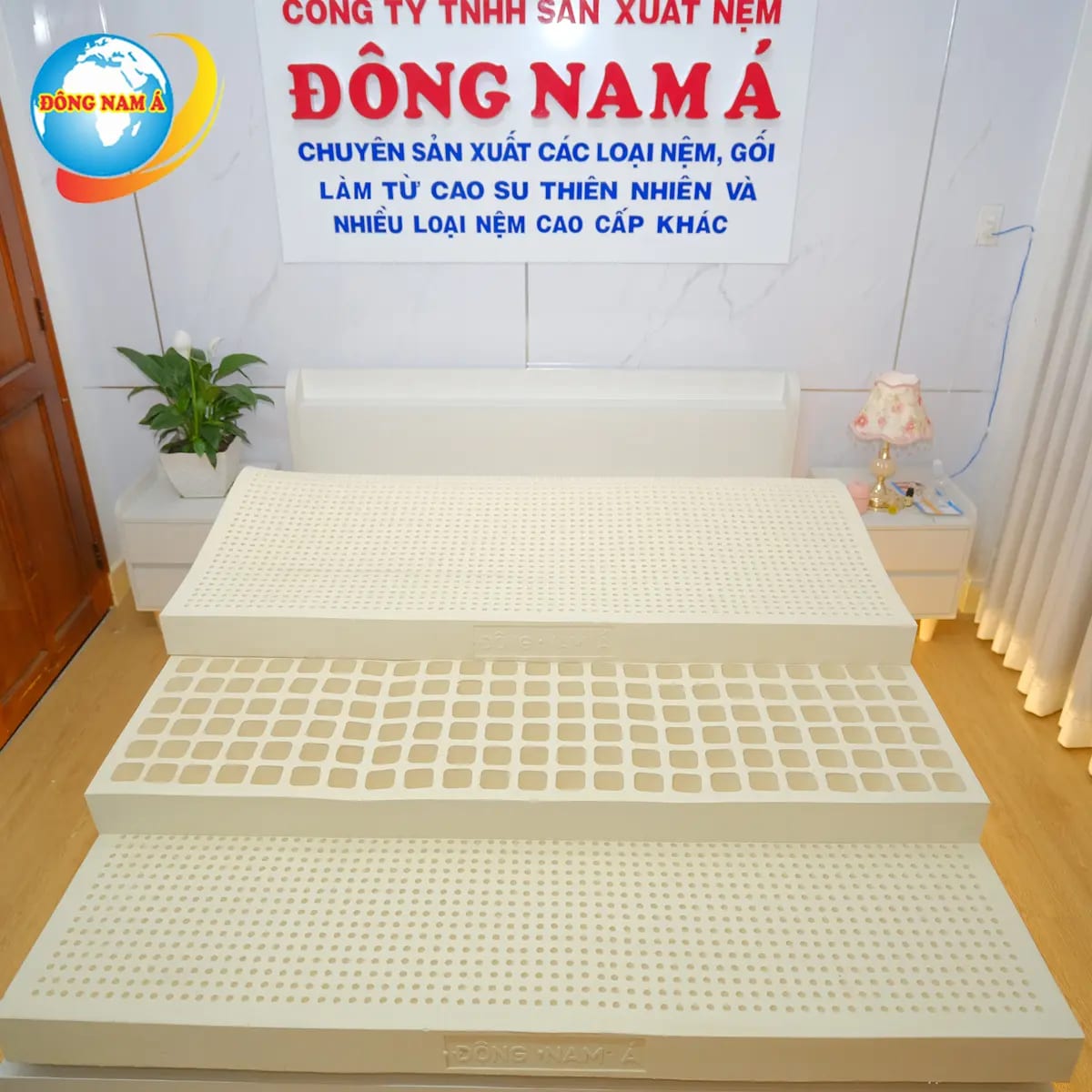 Ba độ dày nệm cao su thiên nhiên tại nhà máy Nệm Đông Nam Á