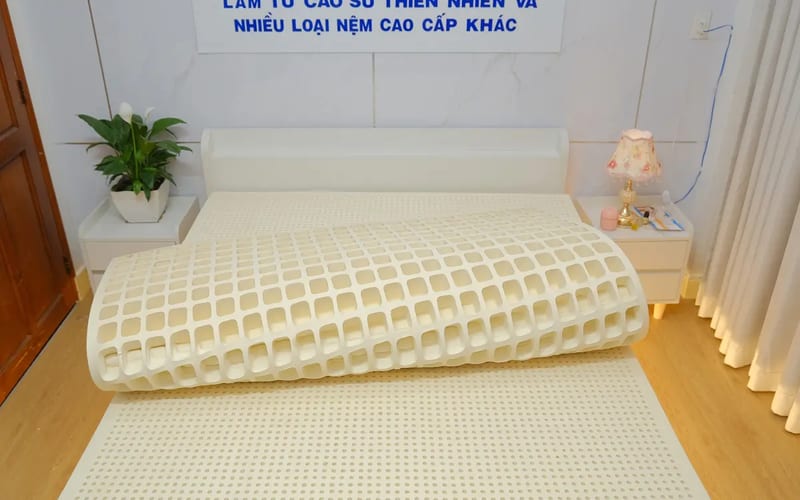Sản phẩm nệm cao su tại nhà máy Đông Nam Á